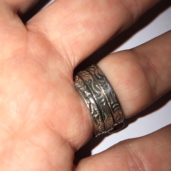 Silpada Silver Rare set of 3 vintage stacking rings Sz6 Excellent condition - Picture 4 of 5